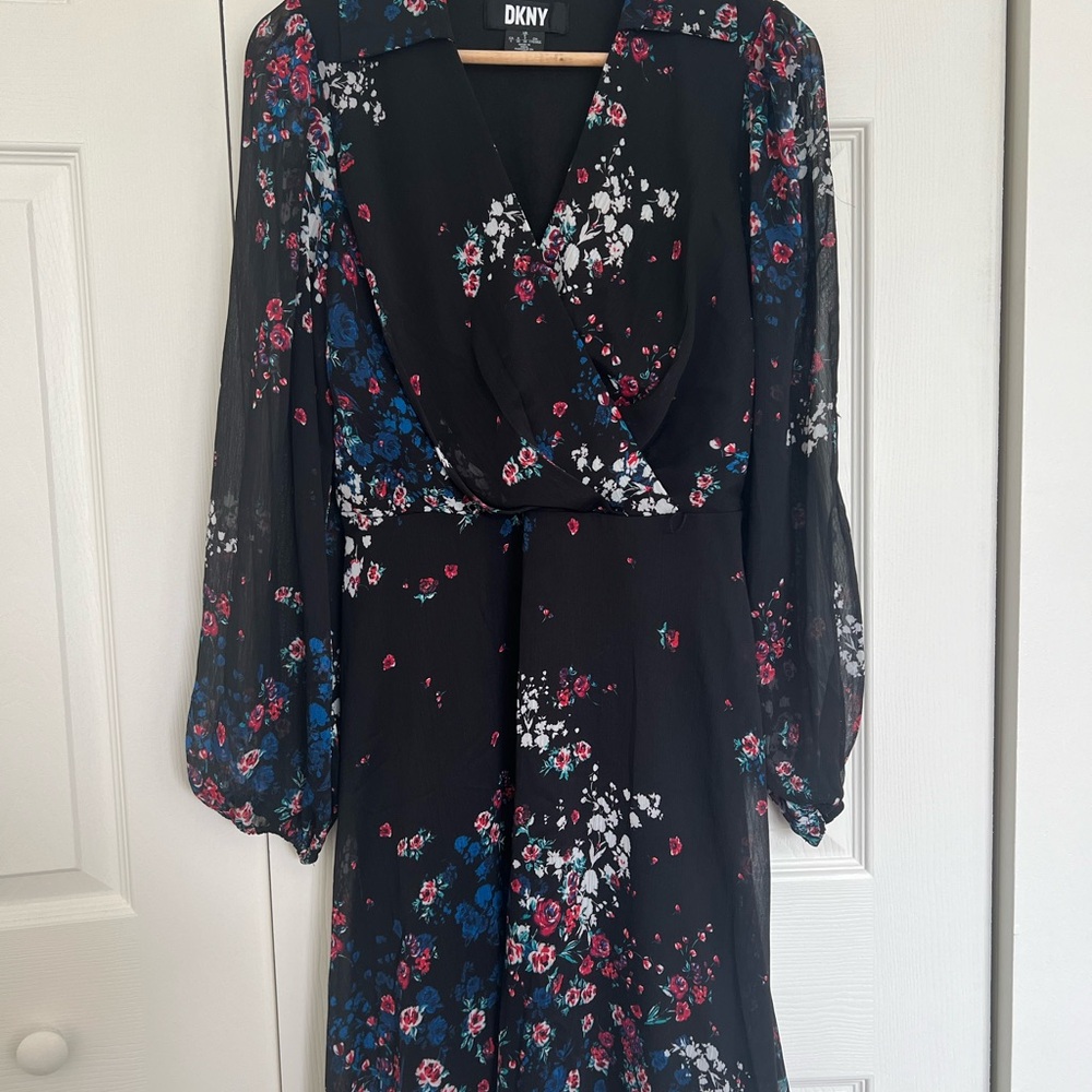 DKNY Black Floral Women's Dress size 6